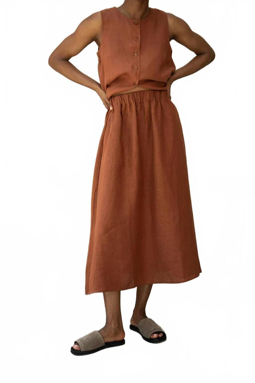 NEW BEAUMONT ORGANIC lyla may russet skirt in rust